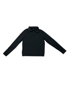 Black Active Half Zip Swim Top