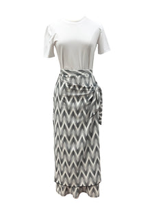 Chevron Maxi Sarong Wrap Swim Skirt