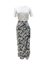 Load image into Gallery viewer, Ladies Black Leaf Maxi Sarong Swim Skirt
