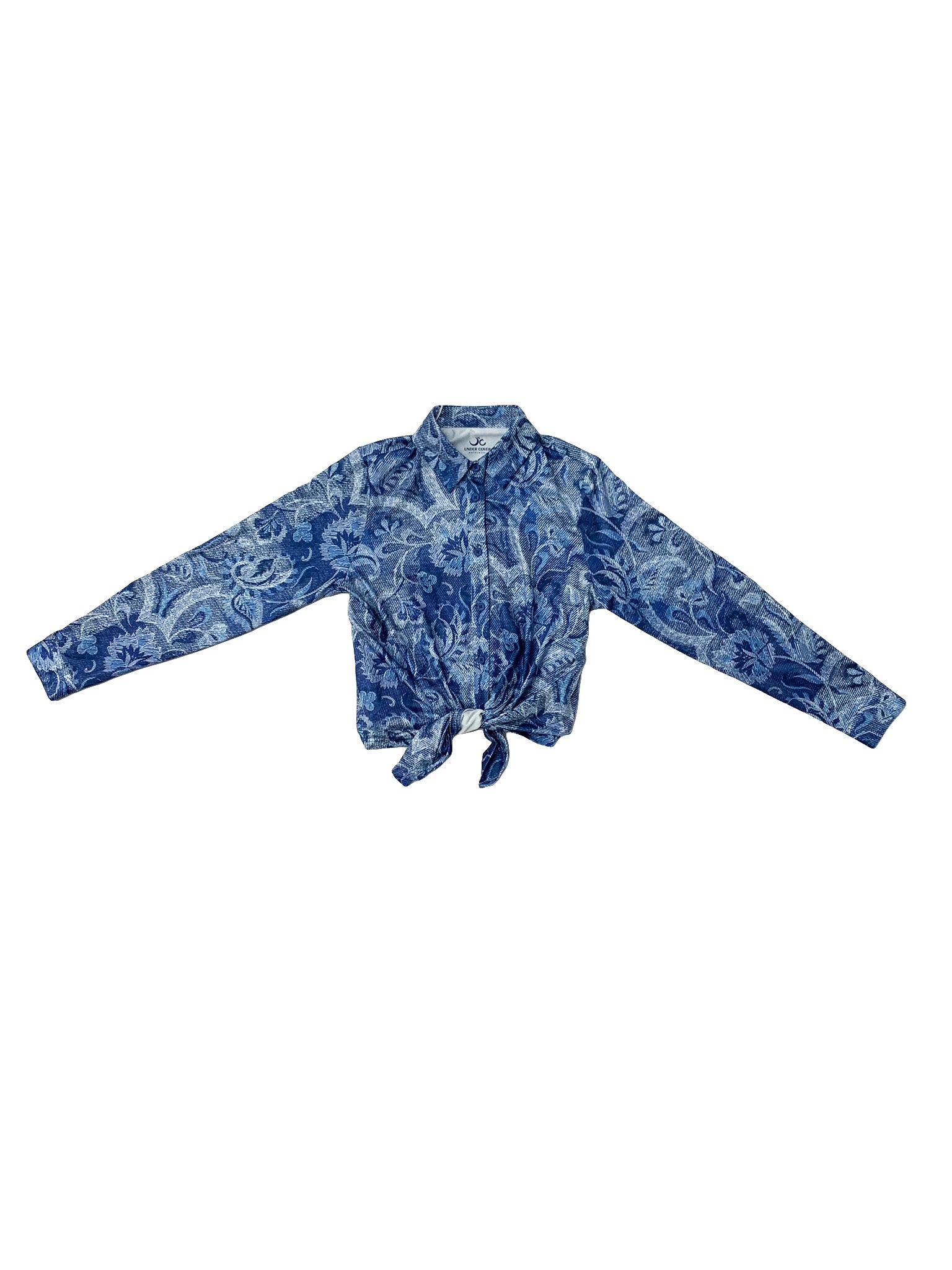 Teen Denim Paisley Swim Top
