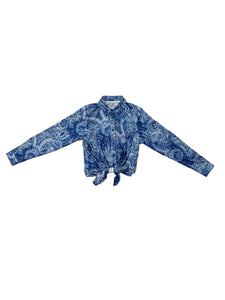 Teen Denim Paisley Swim Top