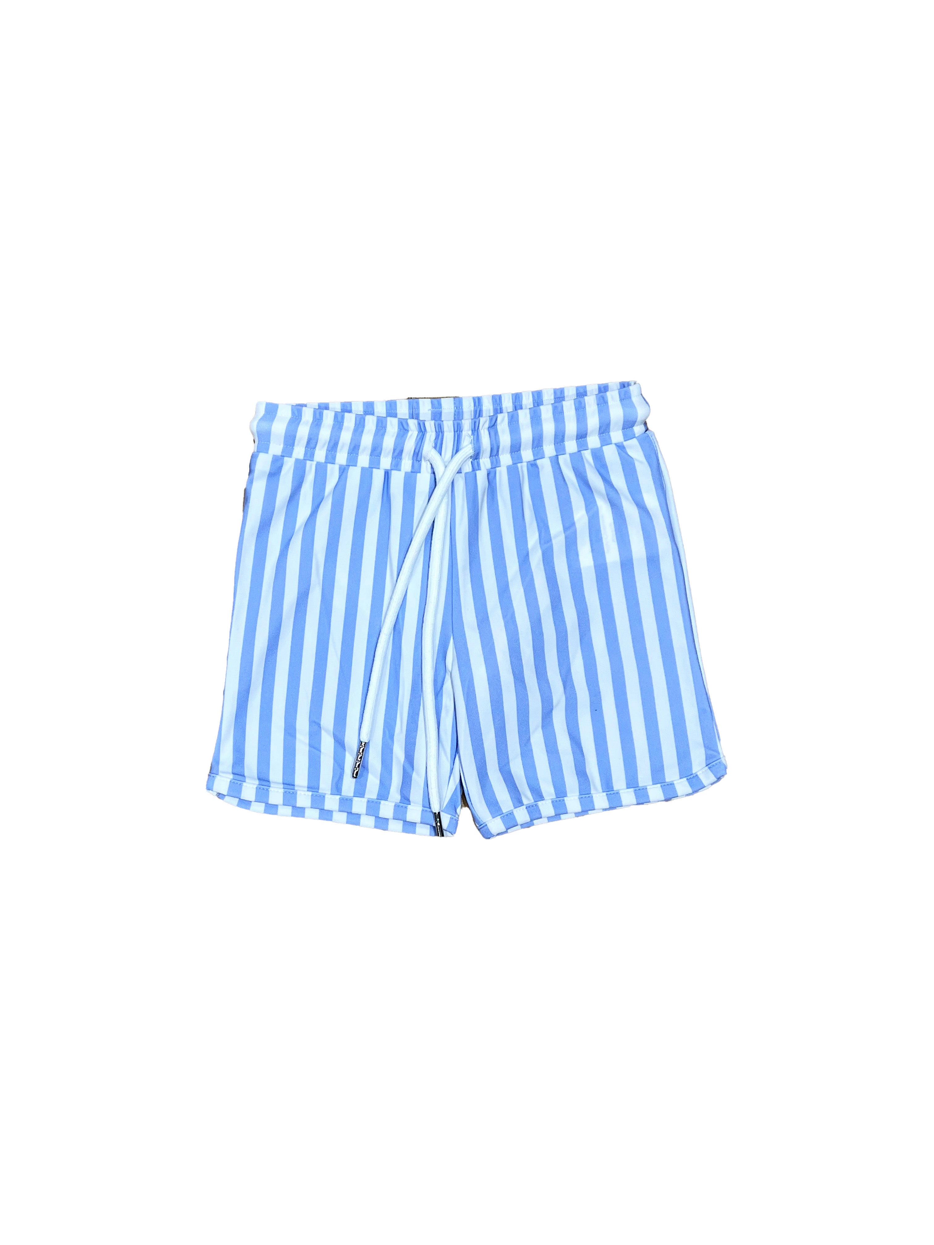 Boys Blue Stripe Swim Shorts