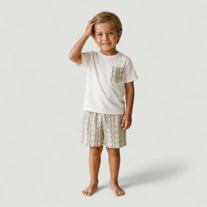 Boys Green Stripe Set