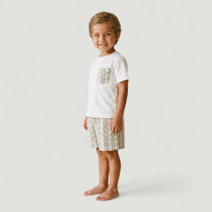 Boys Green Stripe Set
