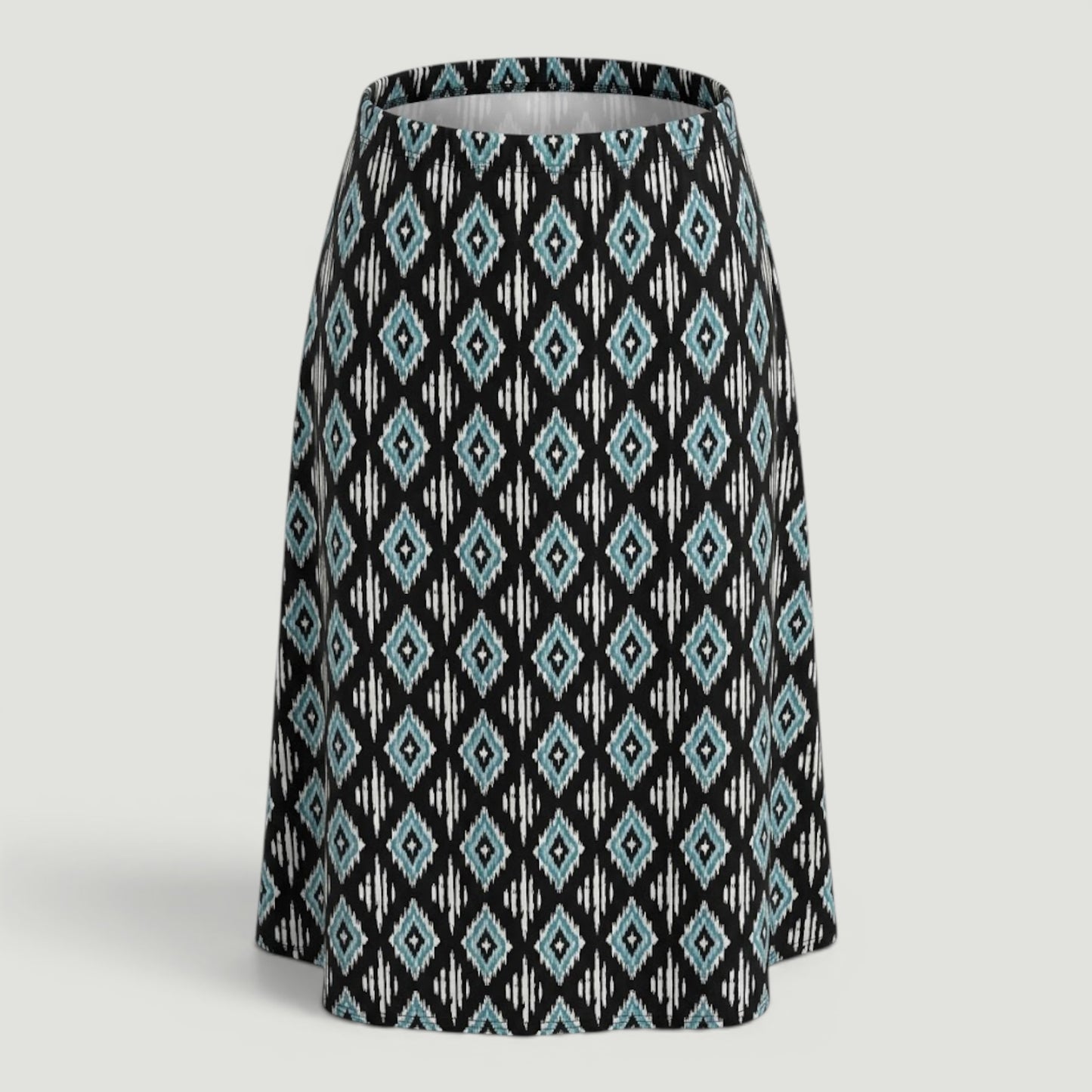 Blue Ikat A- Line Skirt