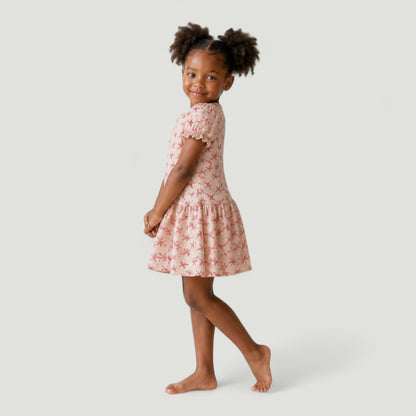 Kids Pink Star Mini Me Dress