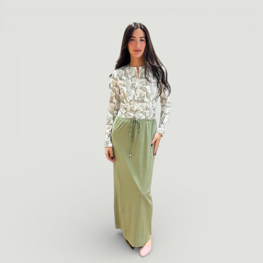 Aqua Trio Bathing Suit Green Leaves