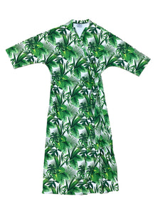 Green Leaves Maxi Wrap Swim Dress