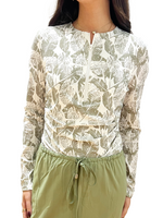 Load image into Gallery viewer, Aqua Trio Bathing Suit Green Leaves
