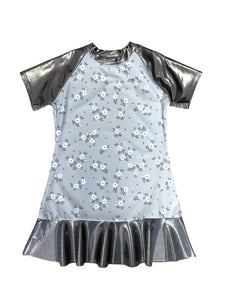 Mini Me Grey Floral Swim Dress