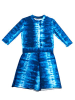 Load image into Gallery viewer, Kids Blue Tie Dye Swim Dress

