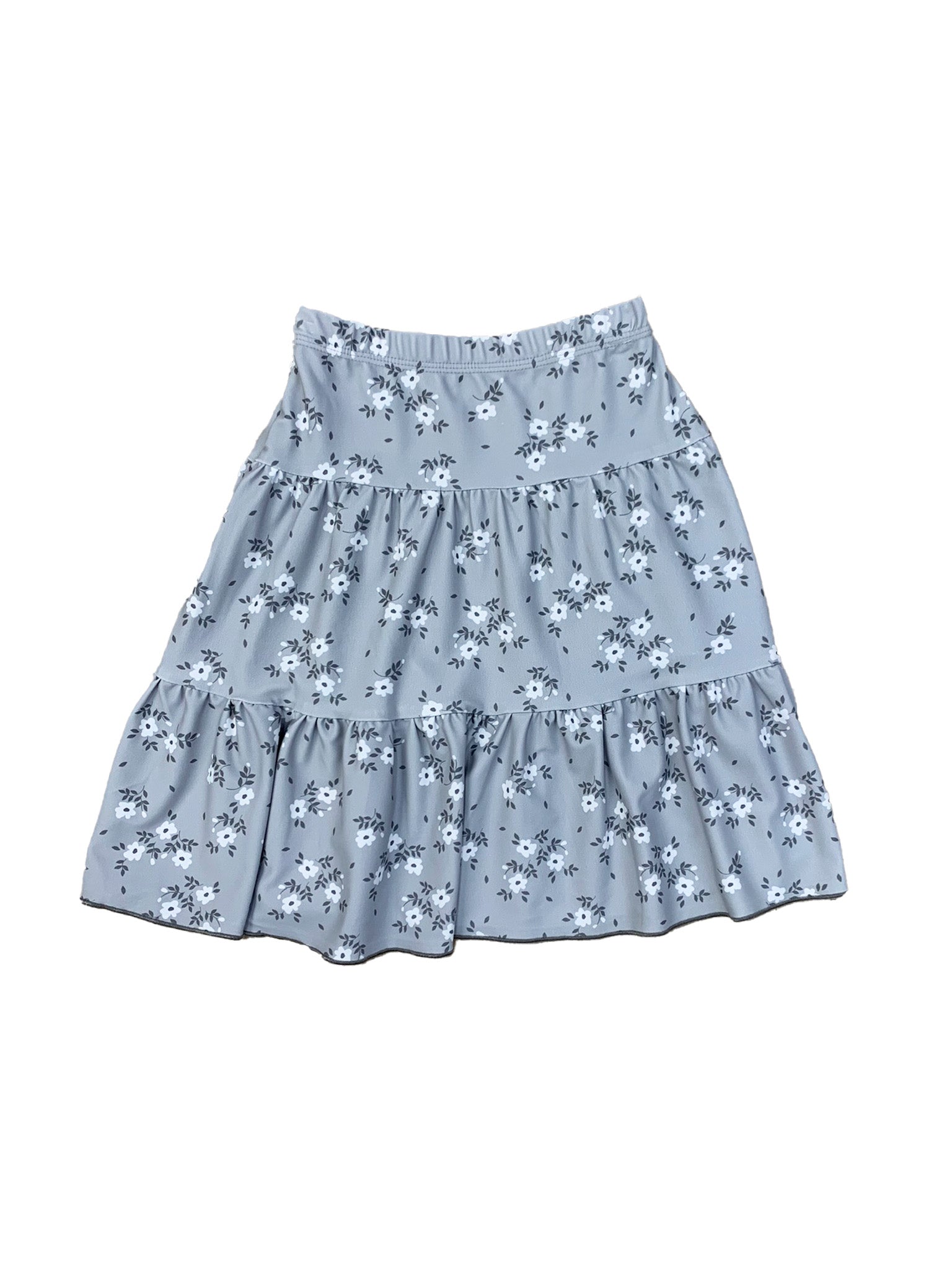 Kids Grey Floral Skirt