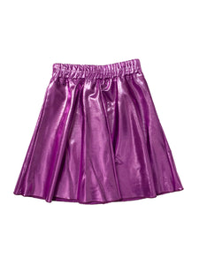 Kids Metallic Purple Flairy Swim Skirt