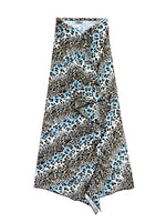 Load image into Gallery viewer, Blue Leopard Non Stretch Sarong Swim Skirt
