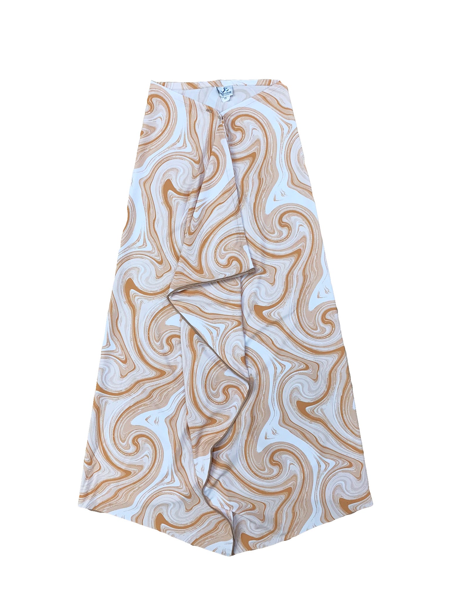 Neutral Swirl Non Stretch Sarong Swim Skirt