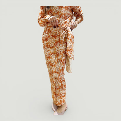 Scarf Skirt Orange Damask