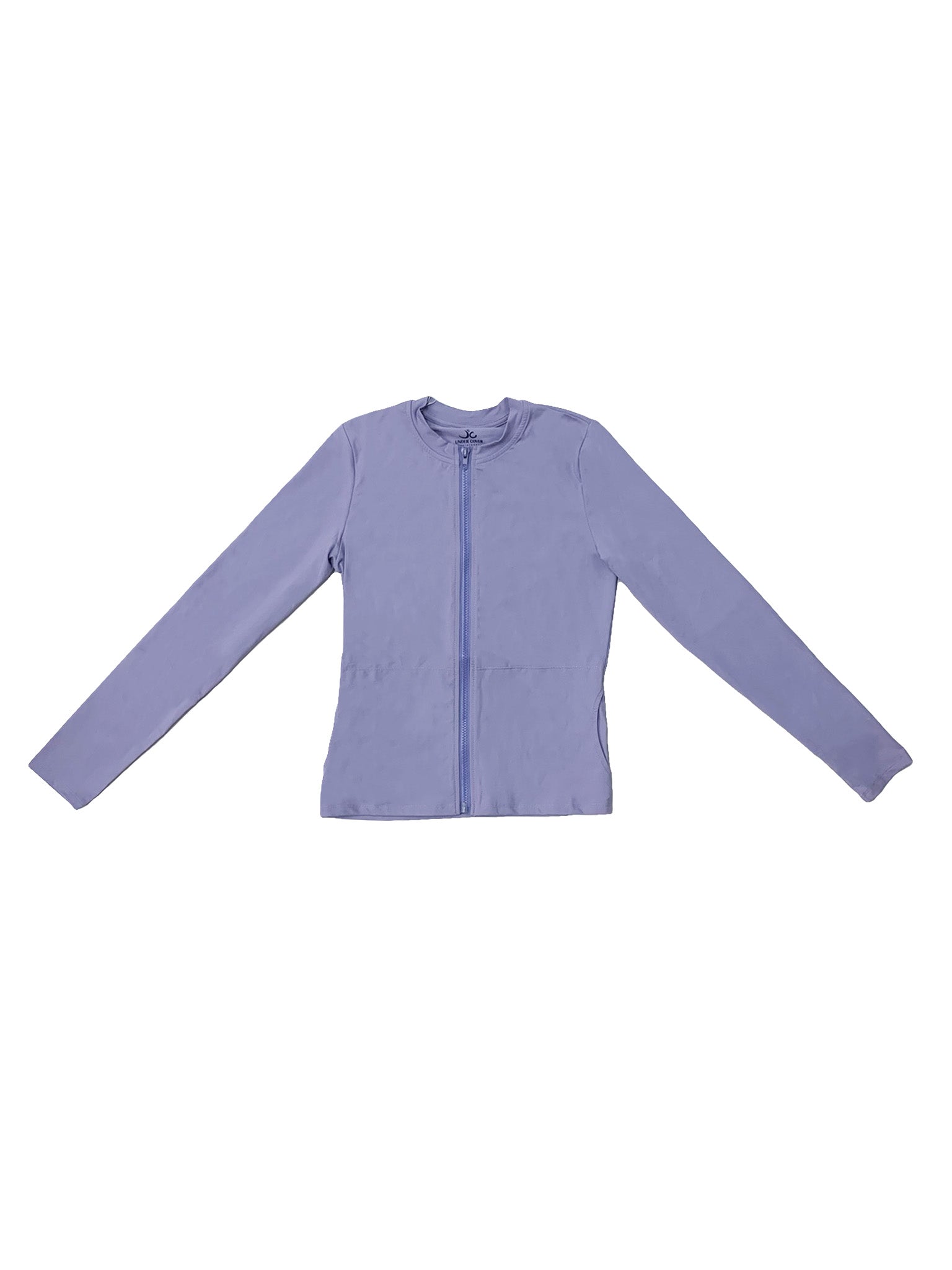 Purple Active Full Zip Swim Top with Pockets