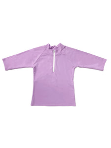 Kids Lilac Half Zip Swim Top