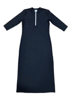 Load image into Gallery viewer, Black Half Zip Ribbed Maxi Swim Dress
