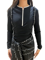 Load image into Gallery viewer, Black Ruffle Bathing Suit
