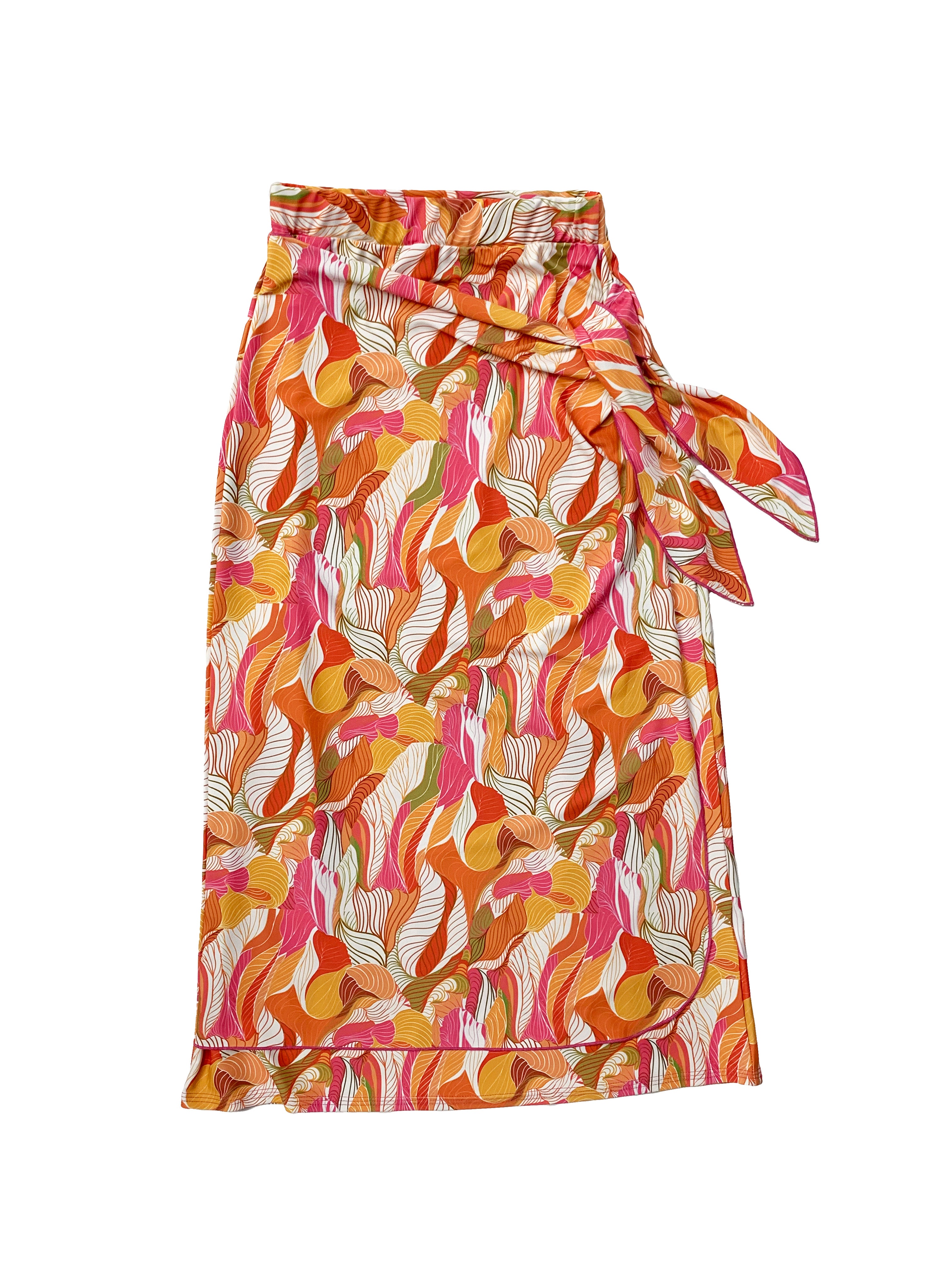 Teen Coral Leaf Sarong Maxi Swim Skirt