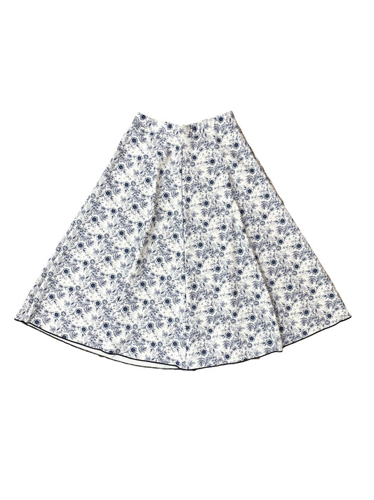 Teen Floral Toile Midi Circle Swim Skirt