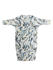 Blue Abstract Flow Swim Dress