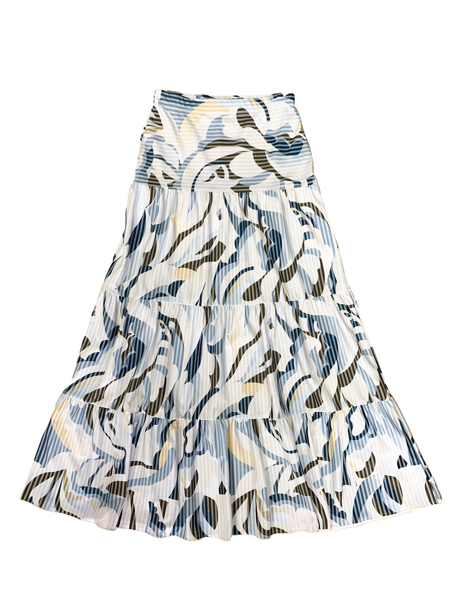 Teen Blue Abstract Prairie Swim Skirt