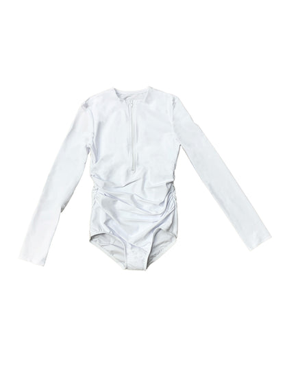 White Long Sleeve Bathing Suit -OLD STYLE