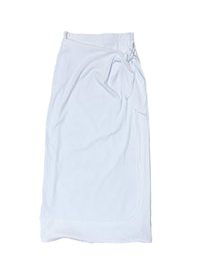 White Ribbed Maxi Swim Skirt
