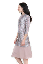 Load image into Gallery viewer, Pink Snakeskin Half &amp; Half A-line Skirt
