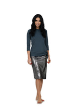 Load image into Gallery viewer, Gunmetal A-line Swim Skirt
