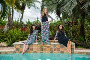 Hawaiian Print Maxi Wrap Swim Skirt