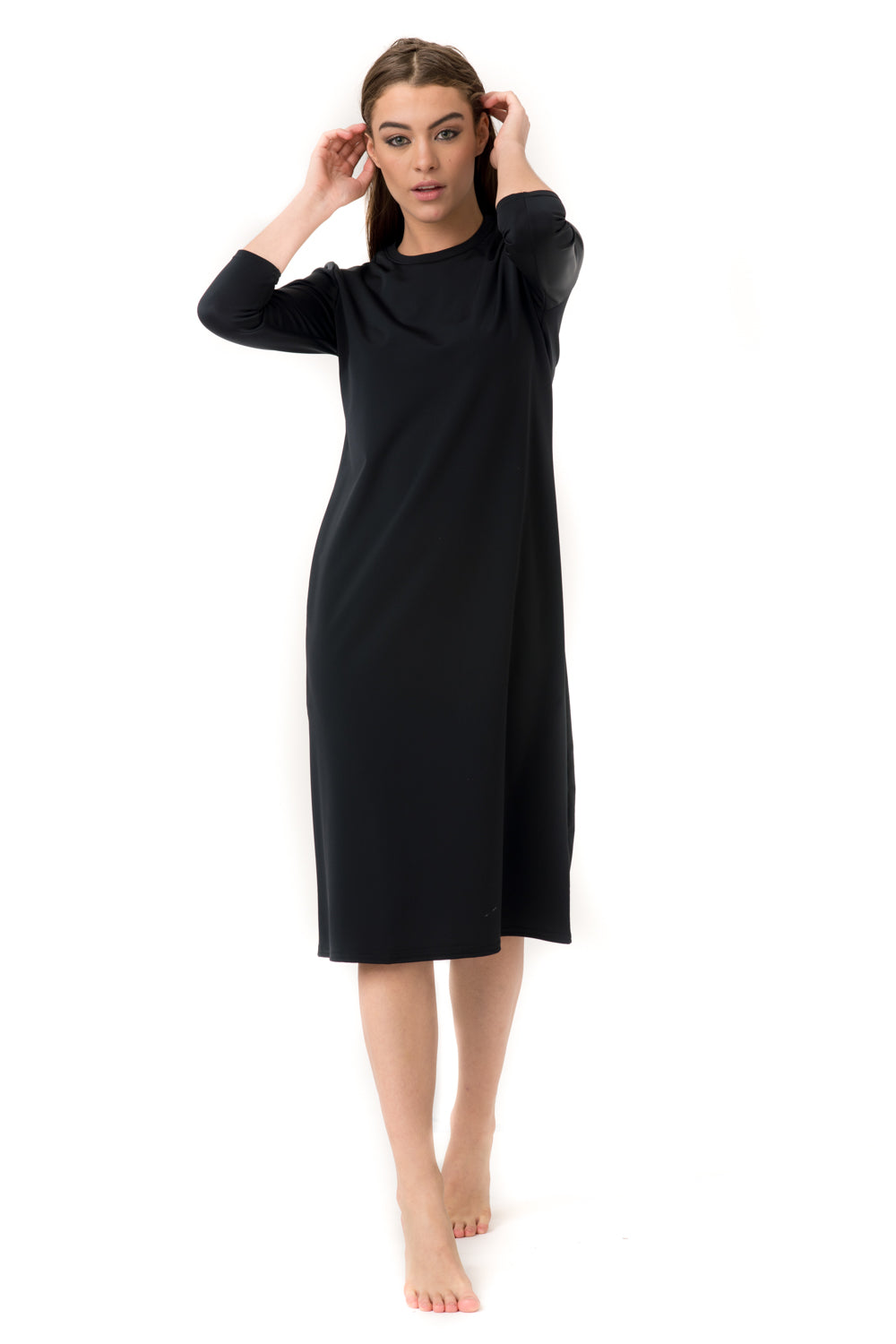 Solid Black Swim Dress