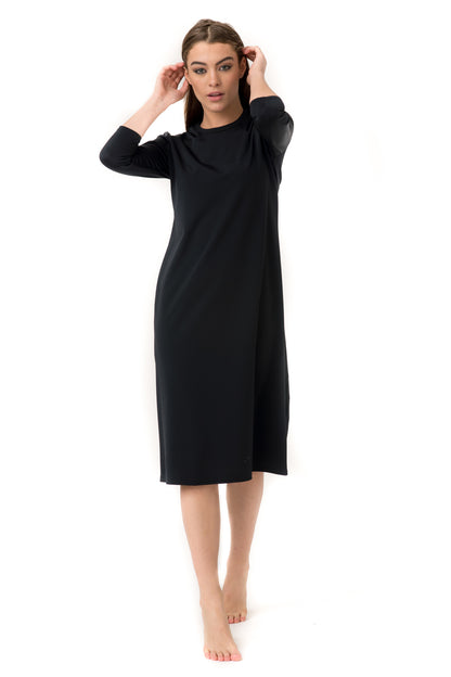 Solid Black Swim Dress