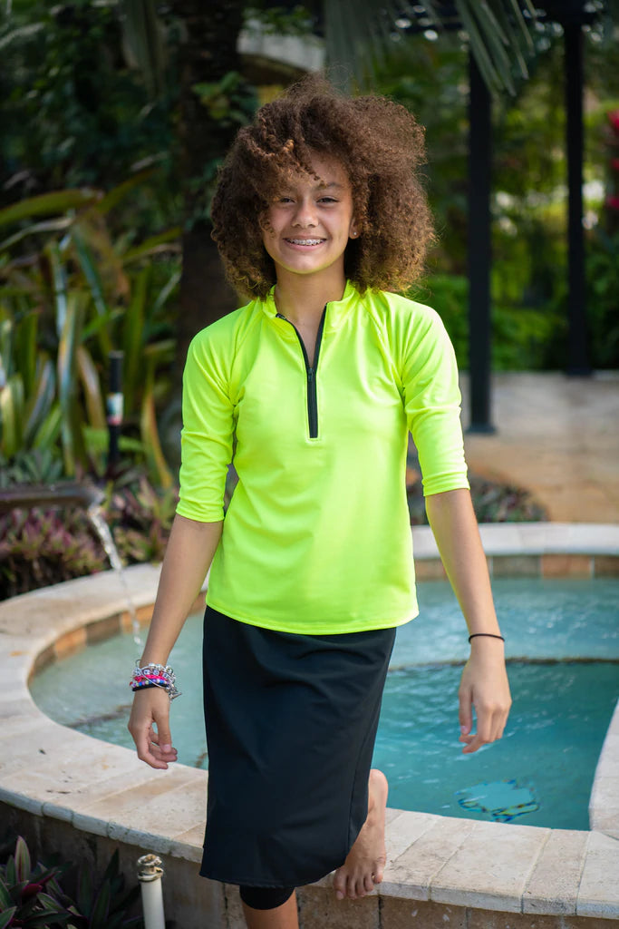 Teen Half Zip Swim Top