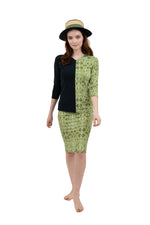 Load image into Gallery viewer, Green Reptile Pencil Swim Skirt
