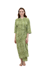 Load image into Gallery viewer, Green Reptile Maxi Knot Swim Dress
