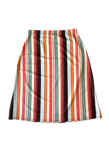 Multi Stripe A-line Swim Skirt