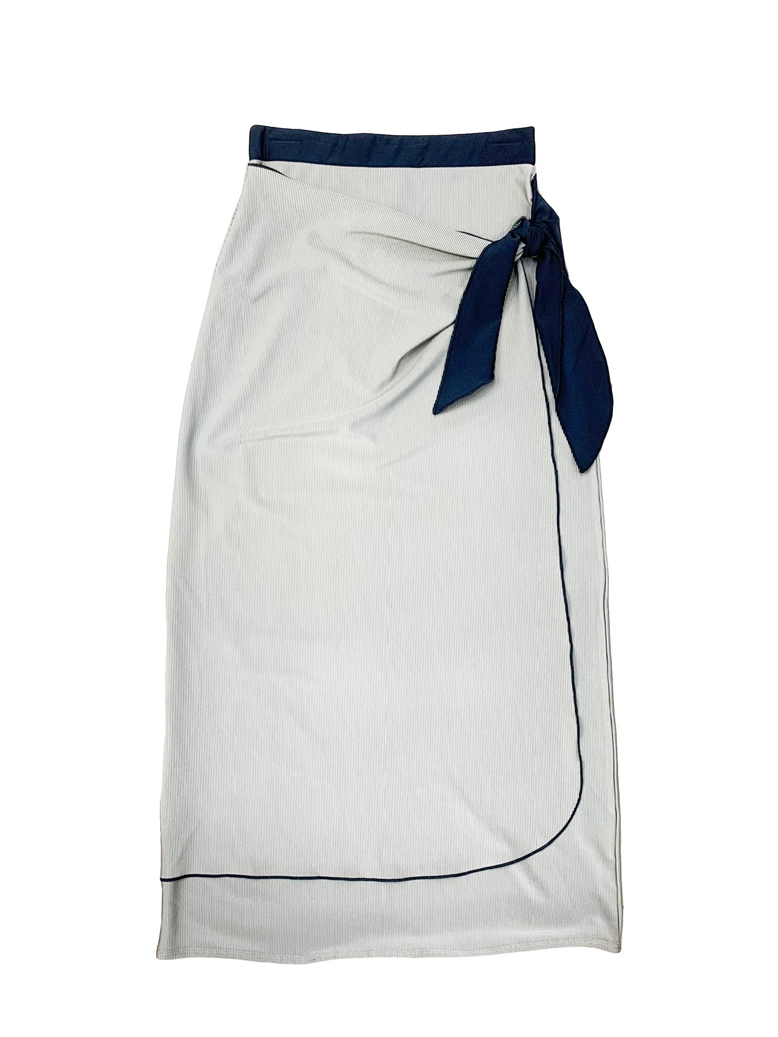 Mocha Ribbed Sarong Swim Skirt