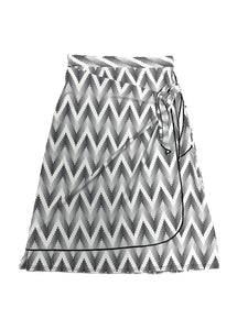 Black & White Chevron Sarong Swim Skirt