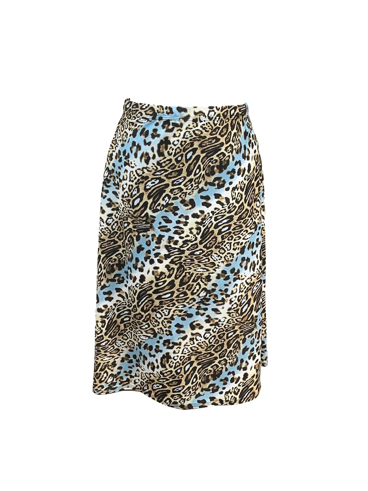 Blue Leopard A-Line Swim Skirt