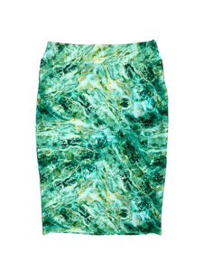 Green Marble Pencil Swim Skirt