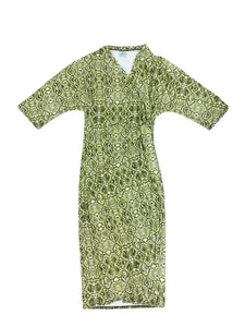 Green Reptile Maxi Knot Swim Dress
