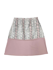 Pink Snakeskin Half & Half A-line Skirt