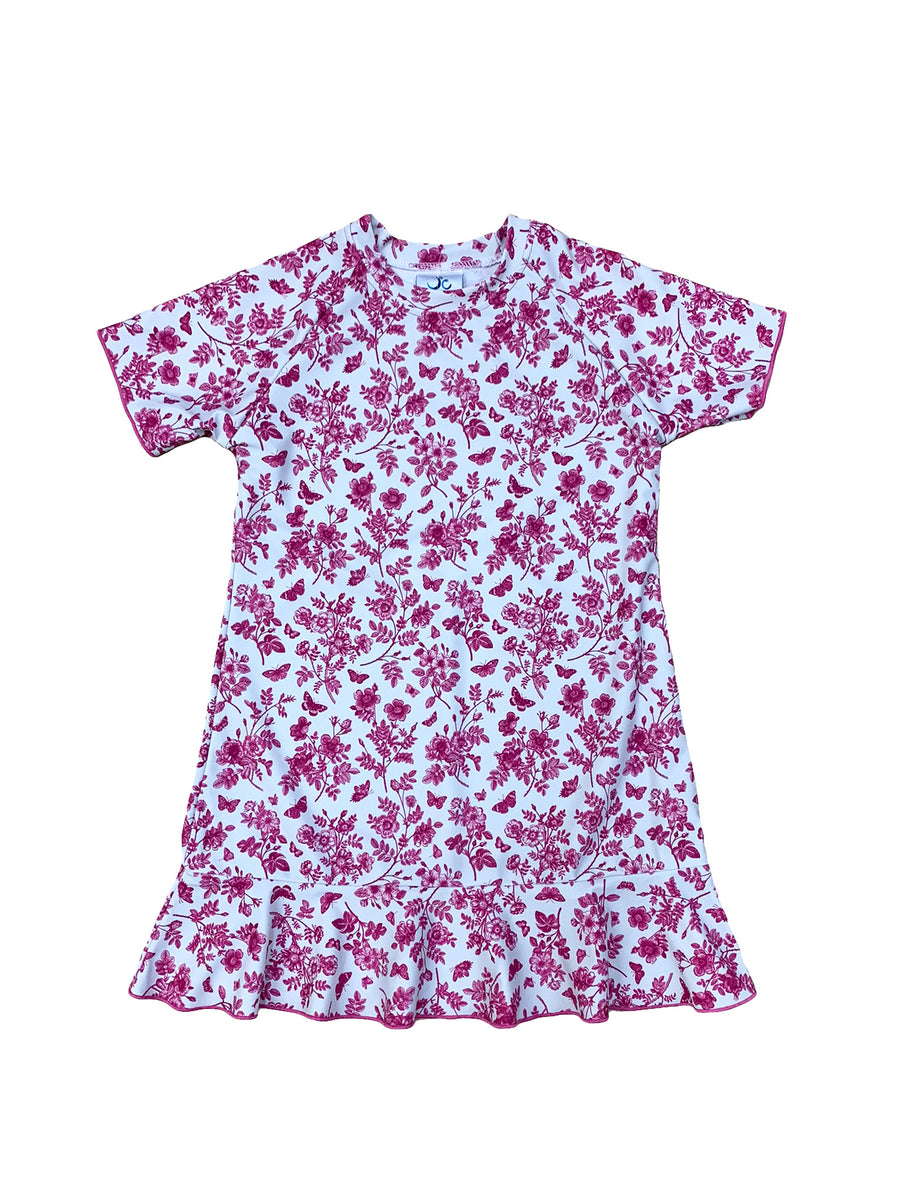 Mini Me Pink Toile Swim Dress