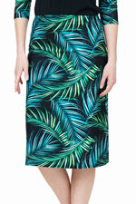 Load image into Gallery viewer, Tropical Leaves A-line Swim skirt
