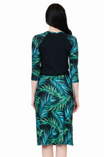 Load image into Gallery viewer, Tropical Leaves A-line Swim skirt
