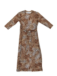 Leopard Maxi Sash Swim Dress