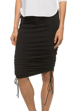 Load image into Gallery viewer, Black Rouched Skirt
